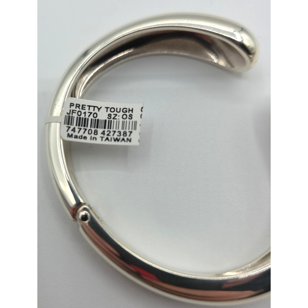 Brighton Silver Plated Pretty Tough Droplet Hinged Bangle Bracelet Jewelry New - Picture 4 of 5